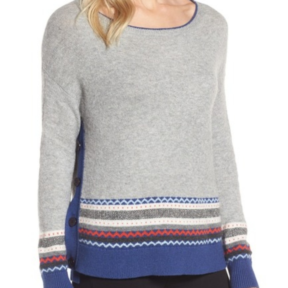 New Caslon fair isle button sweater